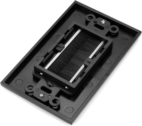 Brush Wall Plate Decora Style, Cable Pass Through Faceplate Insert for Wires, Single Gang Wall Socket