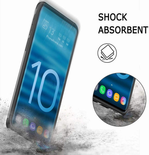 Galaxy S10E Case, Ultra-Thin Shockproof Silicone Cover with Credit Card Holder Slot for Samsung Galaxy S10E (Army Green)