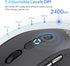 XBG B15 5.0/4.0 2.4G, 5 3-Level Tri-Mode Wireless Mouse, Bluetooth & Adjustable DPI, Type-C Rechargeable with Battery