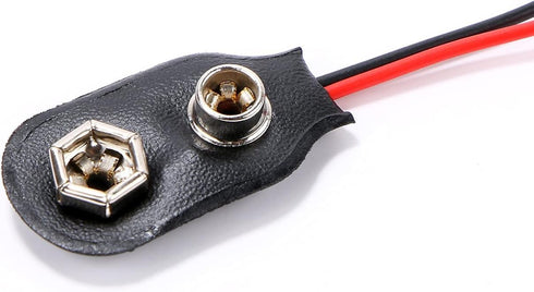 9V Battery Connector 3 Pack, I-Type PH2.0 9V Battery Clip with Hard Buckle Plastic Housing and 5.9 Inch Wires Leads
