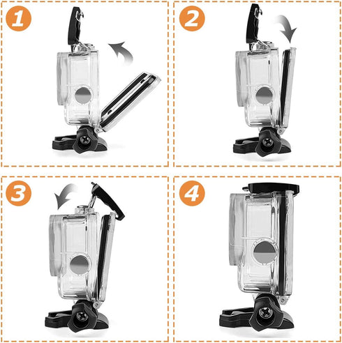 HONGDAK Waterproof Housing Case for GoPro Hero 4/3/3+, 60M Underwater Protective Dive Housing Shell with Accessories