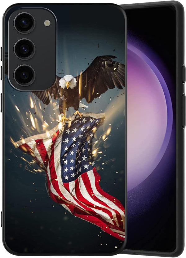 Samsung Galaxy S23 Case, American Flag Eagle Pattern, Soft TPU Shockproof Anti-Scratch Cover - 6.1"
