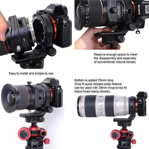 iShoot Lens Collar Tripod Mount Ring for Canon EF-E Sigma MC-11 Mount Converter Lens Adapter, Arca-Swiss Fit Quick