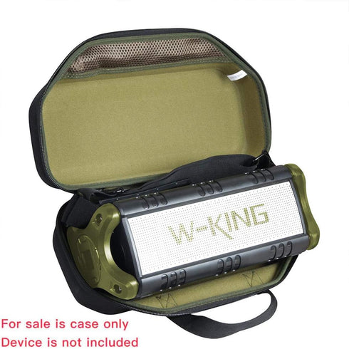 Hermitshell Hard Travel Case for W-King 50W Wireless Bluetooth Speakers (Black+Green)