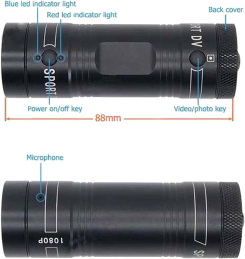 F9 5MP HD 1080P Mini Action Camera with Waterproof Aluminum Alloy Sports DV Camcorder