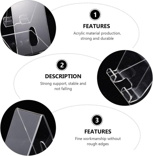 SKISUNO 2-Pack 3.74X3.14X2.32In Acrylic Mobile Phone Stand Transparent Cellphone Display Holder Desktop Phone Stand