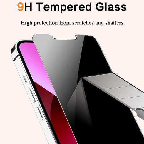 iPhone 13/13 Pro Privacy Screen Protector, Mirrored Tempered Glass Film for iPhone 14, Shatterproof, Touch Sensitive