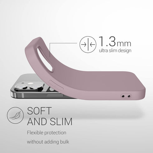 kwmobile 12 12 Case Compatible with Apple iPhone / iPhone Pro Case - Soft Slim Protective TPU Silicone Cover - Nude