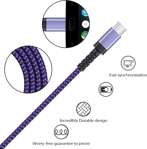 Type C Fast Charging Cable for iPhone 15 Pro Max/15 Pro/15 Plus, 3A Compatible with Samsung Galaxy A54 5G, S23, Pixel 8