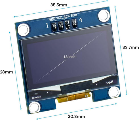 Hosyond 5 1.3 Inch I2C 128x64 SH1106 Pcs IIC OLED Display Module Pixel Screen Module Compatible with Arduino/Raspberry