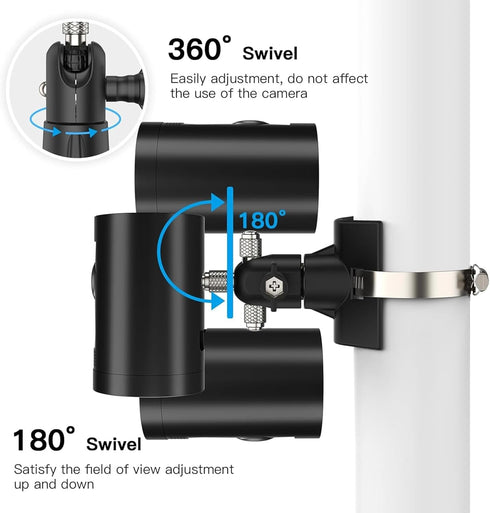 No-Drill Outdoor Security Camera Pole Mount, Universally Compatible with Eufy, Arlo, Simplisafe and More