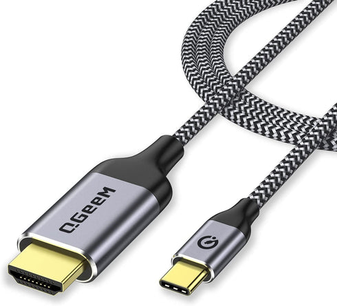 QGeeM 10ft USB C to HDMI Cable Adapter, Braided 4K@60Hz, Compatible with iPhone 15 Pro Max, MacBook Pro