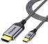 QGeeM 10ft USB C to HDMI Cable Adapter, Braided 4K@60Hz, Compatible with iPhone 15 Pro Max, MacBook Pro