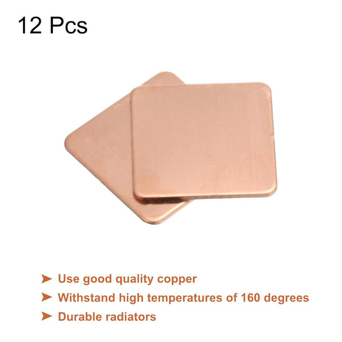 MECCANIXITY Heatsink Copper Pad Shim, 20mm x 20mm x 0.8mm Thermal Conductive Heat Sink for Electronic Chip Cooling,