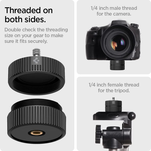 Spigen Camera Adapter Mount for AirTag, Compatible with Nikon DSLR, Canon DSLR, GoPro Hero Series, DJI Pocket