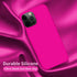 Cordking Silicone Ultra Slim Shockproof Case for iPhone 13 Pro Max, Soft Anti-Scratch Microfiber Lining, Hot Pink