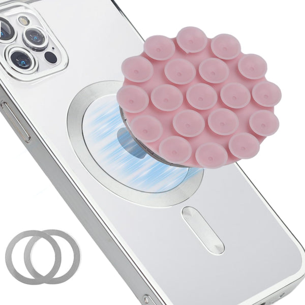 Silicone Suction Phone Case - Magnetic Phone Mount, Hands-Free Accessory for iPhone and Android, Mirror Shower Holder