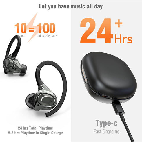 Wireless Bluetooth Earbuds for Small Ears, Canal Running Headphones with Microphone, IPX7 Waterproof, Noise Isolation