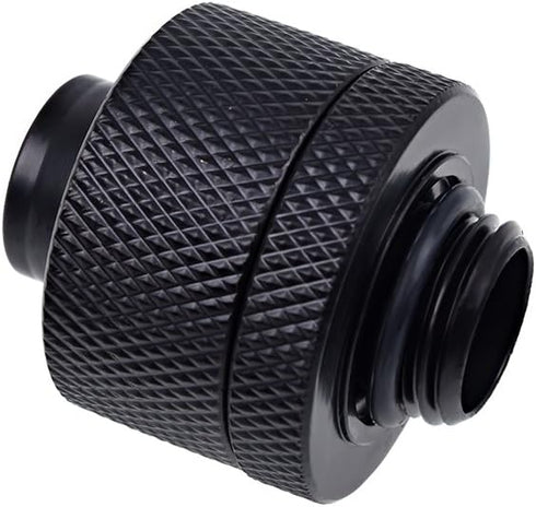 Alphacool 17264 Eiszapfen 16mm HardTube Compression Fitting - G1/4 Knurled Deep Black Water Cooling Fittings