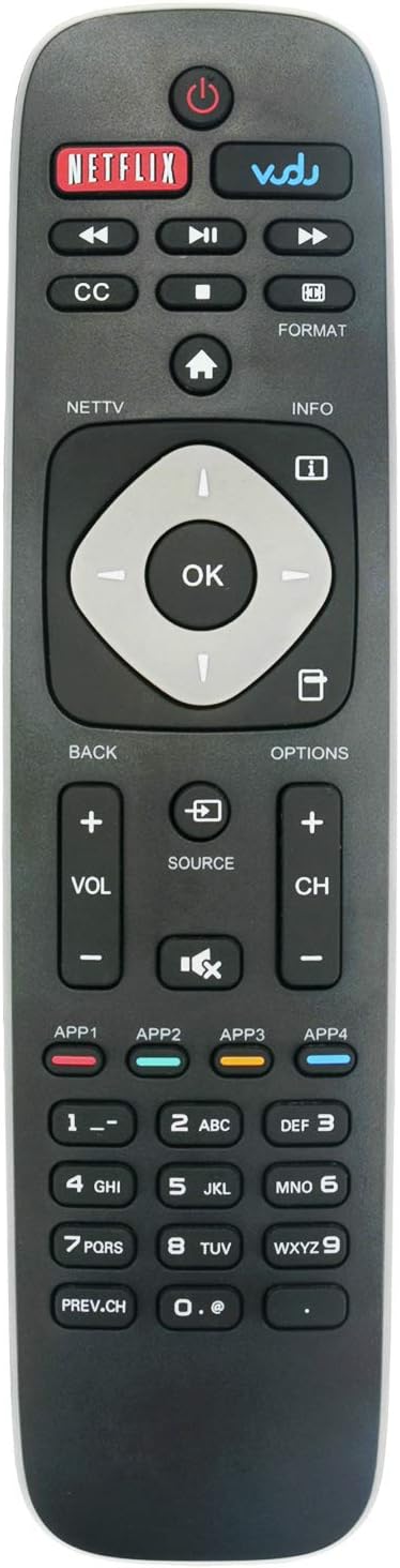 New URMT39JHG003 YKF340-001 Remote Control for Philips LCD LED TV Models, Compatible with Multiple Models