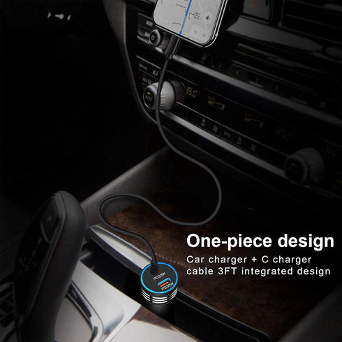 Android 60W USB Type C Car Charger Adapter, Fast Charging for Samsung Galaxy S23 Ultra/S23+/A14 5G/A54/A34