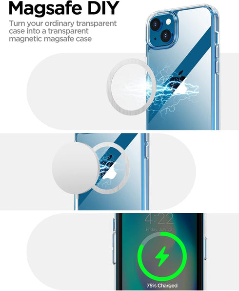 AICase Clear Case for iPhone 14 with Screen Protector and MagSafe Ring, Transparent Slim Shockproof Cover 14 6.1 inch