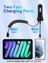 HUNDA iPhone Car Charger 48W - Super Fast USB Car Adapter with 5FT Coiled Lightning Cable