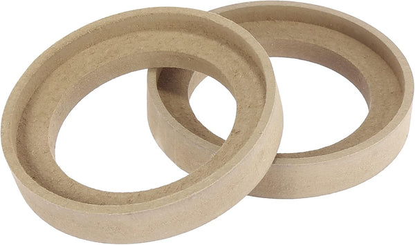 X AUTOHAUX Pair Car Beige Speaker Spacer Ring Adaptor Brackets for 3.5 Inch Speakers, 77mm ID
