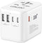 LENCENT Universal Travel Adapter, GaN III 30W International Charger with 2 USB & 3 Type-C Ports