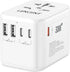 LENCENT Universal Travel Adapter, GaN III 30W International Charger with 2 USB & 3 Type-C Ports