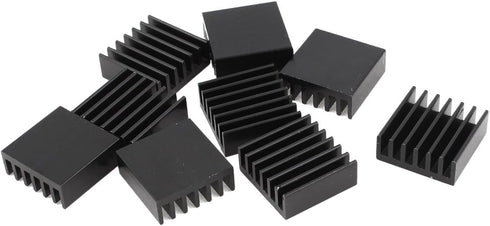 10 Pcs Black Aluminum Radiator Heat Sink uxcell 14mm x 14mm x 6mm