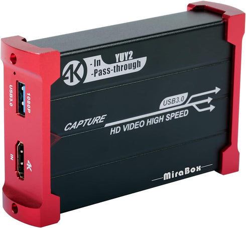 Mirabox Capture Card for Nintendo Switch,USB3.0 1080P 60FPS Video Audio Capture Card,Support 4K@30Hz