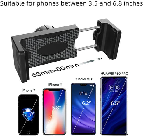 Dual Car Phone Mount, Adjustable Phone Holder for Car Dashboard, Compatible with 3.5 to 6.8 inch Smartphones