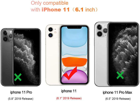 JanCalm Compatible with iPhone 11 Wallet Case, Floral Pattern Premium PU Leather Flip Cover with Wrist Strap