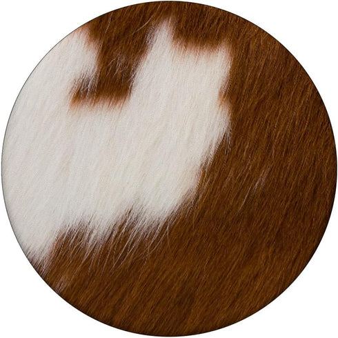 Cow Brown Lookalike Cowhide Skin Print Farm Animal PopSockets Swappable PopGrip
