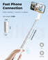 Viozon 47" Aluminum Alloy Wireless Selfie Stick, Lightweight Extendable Pocket-Size Phone Stick with Remote, Compact