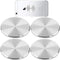 SALEX Phone Metal Plates 4 Pack for Magnetic Car Mount, Clear Silver Round 3M Adhesive Discs Without Holes