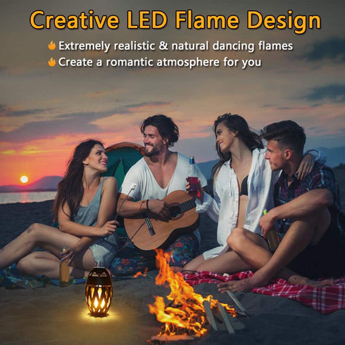 LED Flame Speakers, Bluetooth 4.2 Wireless Portable Outdoor Speaker with HD Audio, Waterproof, LED Flickers
