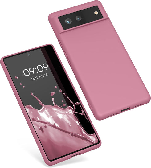kwmobile Soft Slim Protective TPU Case for Google Pixel 6, Dark Rose Silicone Cover