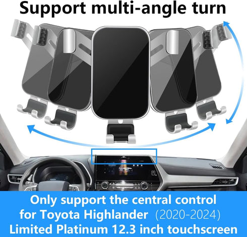 LUNQIN 2020 2021 2022 2023 2024 2025 2026 12.3 inch Car Phone Holder for Toyota Highlander Limited Platinum [ Touch