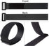 25pcs Black Reusable Fastening Cable Straps, Hook and Loop Tie Down Straps, 1" x 8"