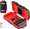 LENSGO Camera Battery Memory Card Case, Water-Resistant Hard Protector for 2 Camera Batteries and 4 SD Cards