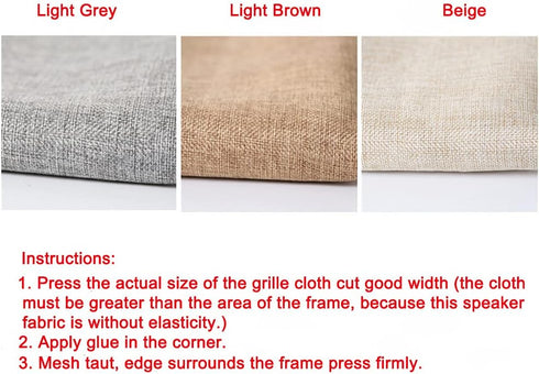 Flushbay Speaker Grill Cloth Linen Single Layer Protective Dustproof Mesh Cloth for Home Stage Speakers