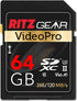 Ritz Gear 64GB High-Speed SDXC UHS-II SD Card, C10, U3, V60, Full-HD & 8K Memory Card for DSLR & Video Cameras