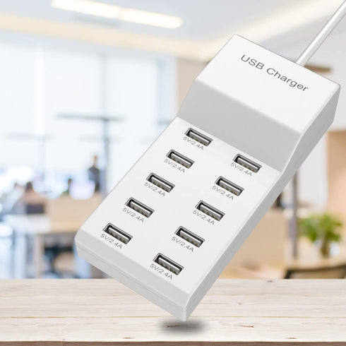USB Wall Charger, 60W USB Charging Station for Multiple Devices, 10 Port Desktop Charger Power Hub for iPhone, iPad