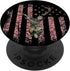 USA Flag Pink Black Background PopSockets - Women Girls Deer Hunting Camo Swappable Grip