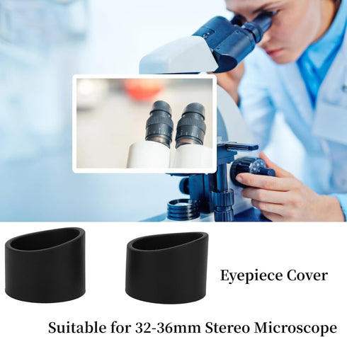 AUNMAS 2PCS Eyepiece Cover, Soft Rubber Binocular Eye Cups Replacement Guard for 32 36mm Stereo Microscope