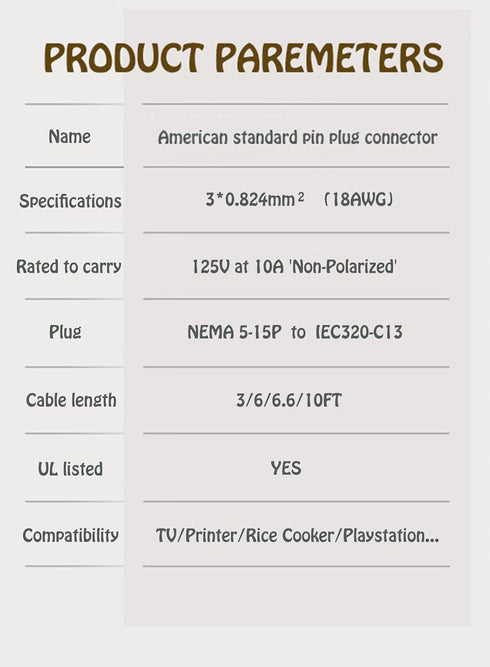 UNIMOSON Cable-10FT Amp Power Cord Compatible with ION Block Rocker, ION Pathfinder, ION Tailgater Bluetooth Speaker