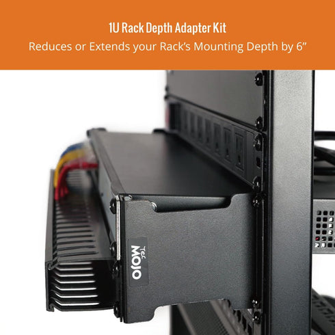 Server Rack Depth Extender - 1U - 6inch TAA Compliant Rack Mount Adapter Kit