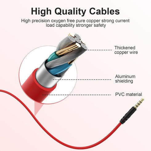 USB to 3.5mm Headphones Charging Cable Compatible with Beats by Dr Dre Solo/Studio Wireless Headphones, MP3 Player